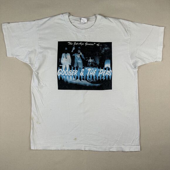 Vintage 90s Goober And The Peas Shirt Men’s XL White Double Sided Music Band
